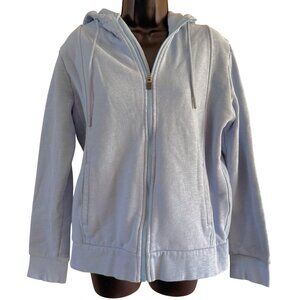Figs M Baby Blue Zip-Up Hoodie With Pockets & Hood Sweatshirt Scrubs